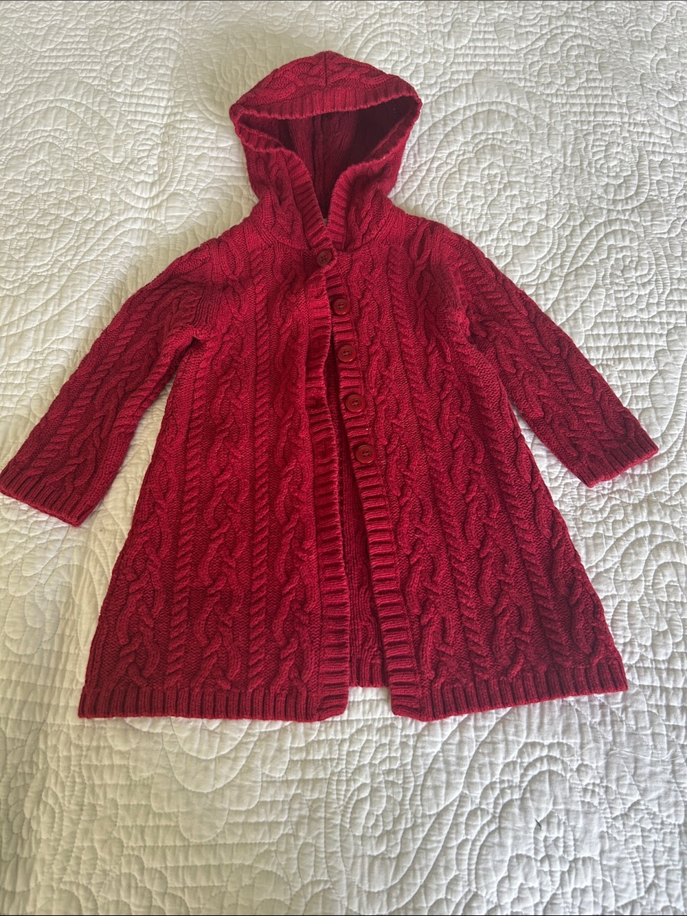 Janie & Jack Girls Size 2T Ruby Cable Knit Cardigan Sweater
